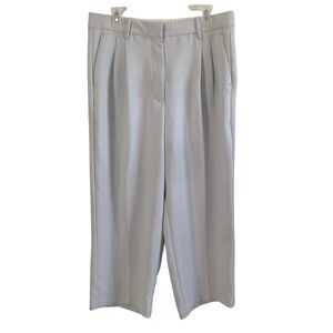 Wilfred Pants Trousers Womens 14 Pleated Light Grey Wide Leg Lightweight Classic